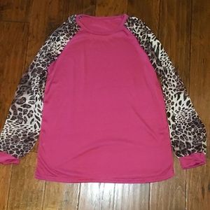 Leopard/Pink Long Sleeved Shirt